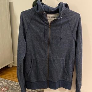 Lightweight Blue Zip Up Hoodie